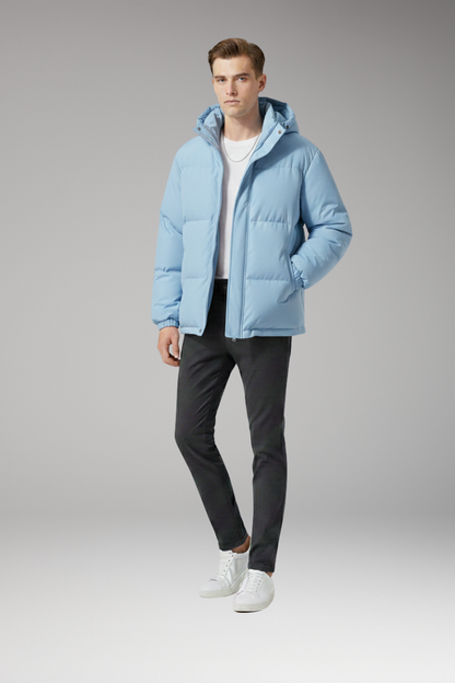 Men's Hooded Zip Jacket Welt Pockets