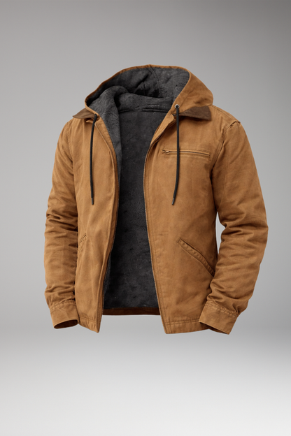 Men's Hooded Zipper Jacket Side Pockets - VibreMode