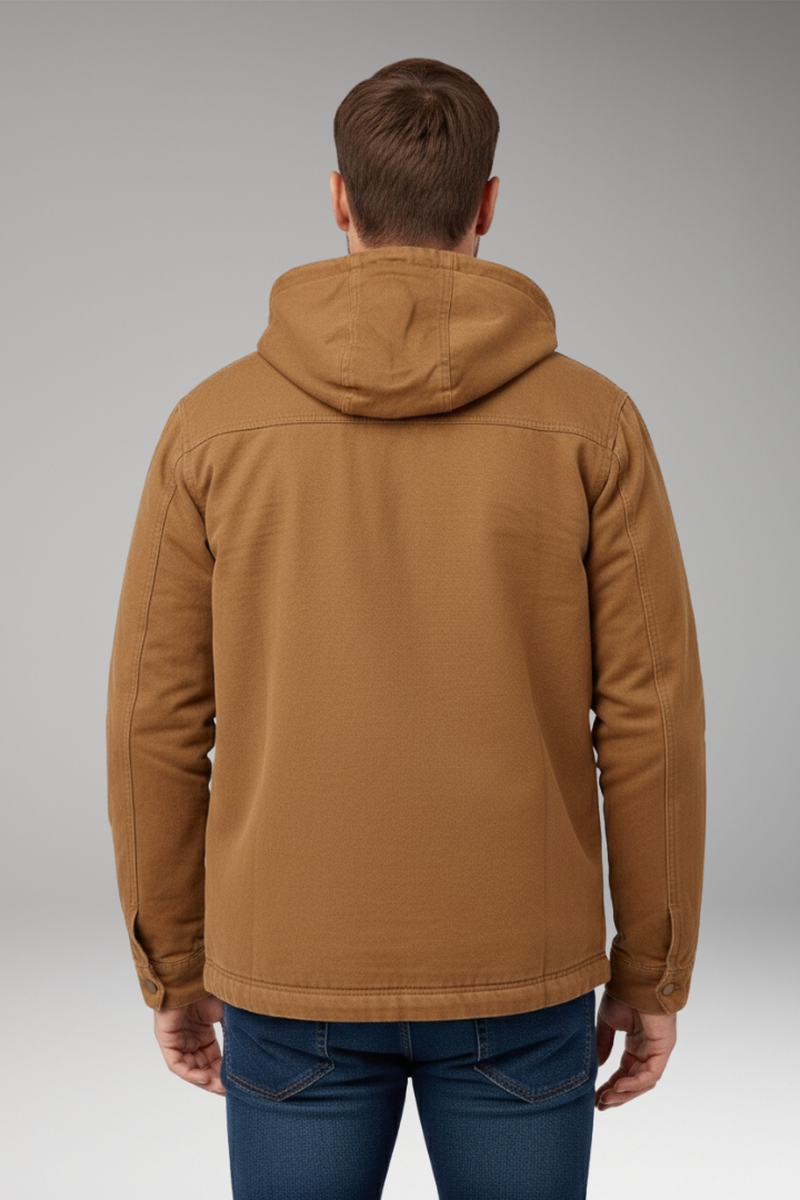 Men's Hooded Zipper Jacket Side Pockets