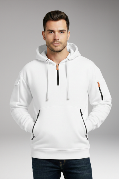Men's Adjustable Hoodie Zippered Pockets