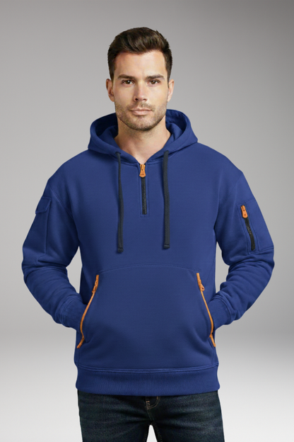 Men's Adjustable Hoodie Zippered Pockets