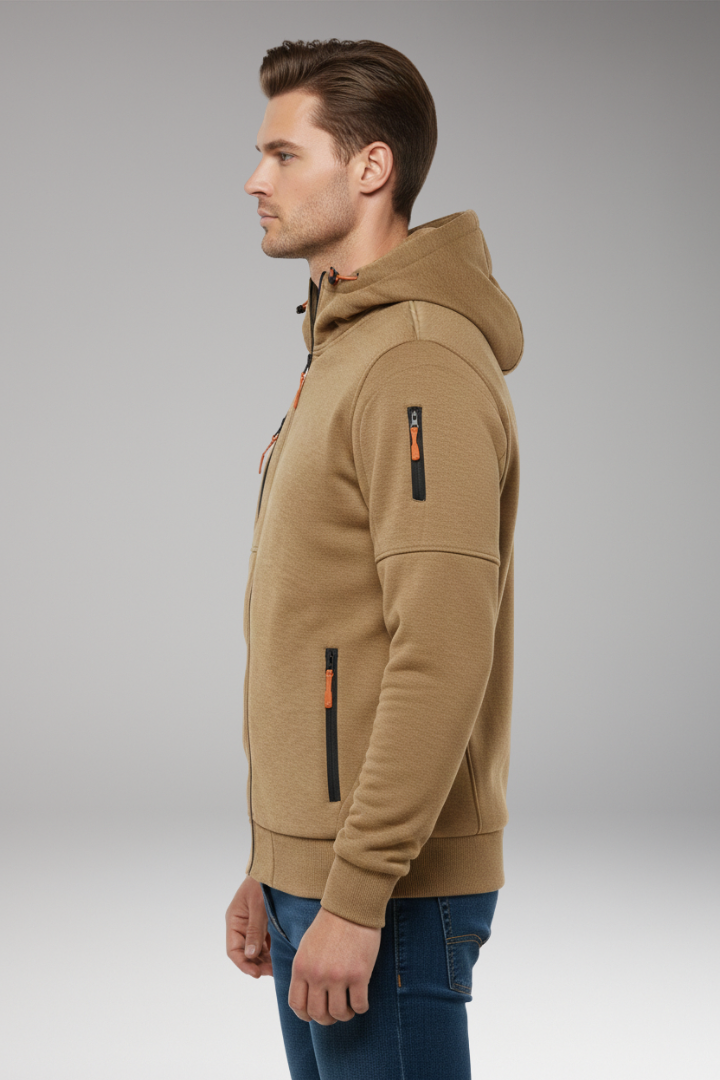 Men's Full Zip Hoodie Zipped Pockets