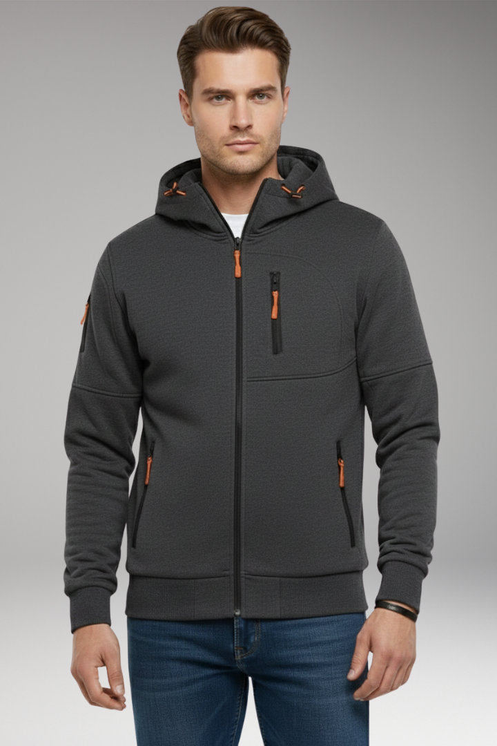 Men's Full Zip Hoodie Zipped Pockets