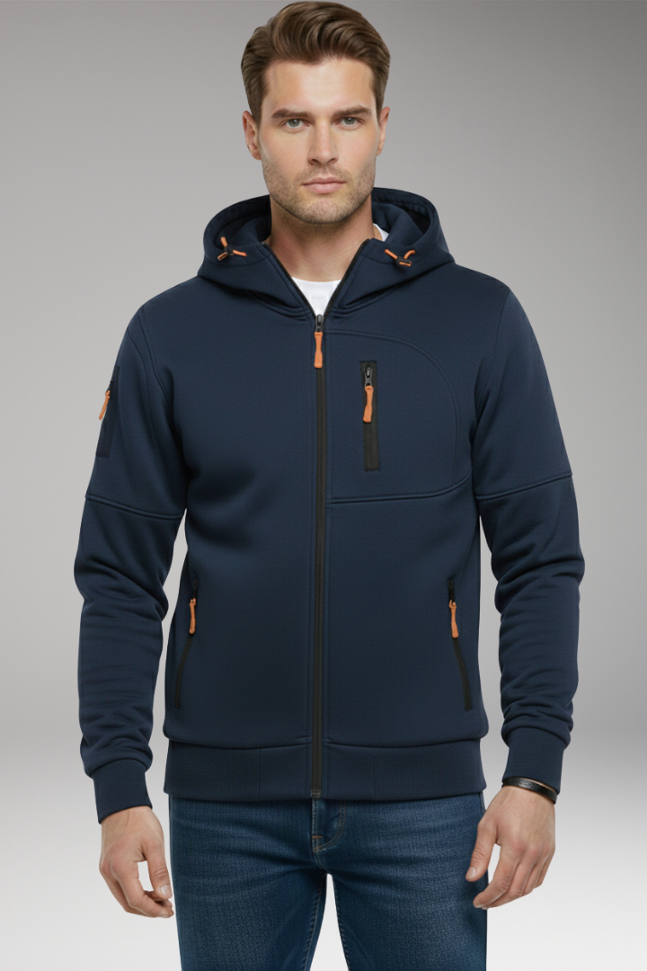Men's Full Zip Hoodie Zipped Pockets