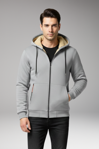 Men's Fleece Hoodie Zipper Front