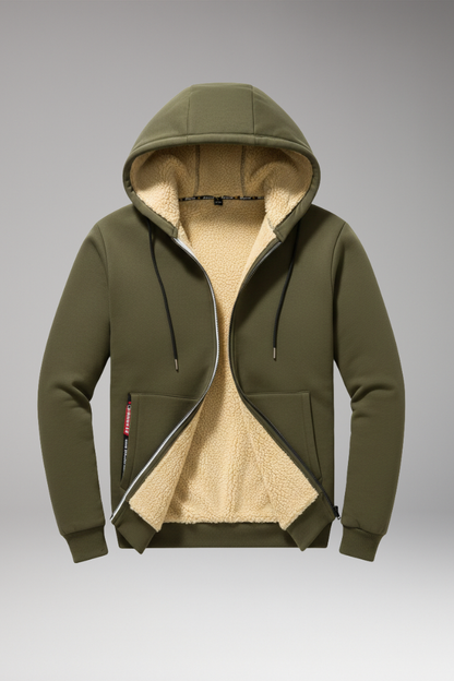 Men's Fleece Hoodie Zipper Front - VibreMode