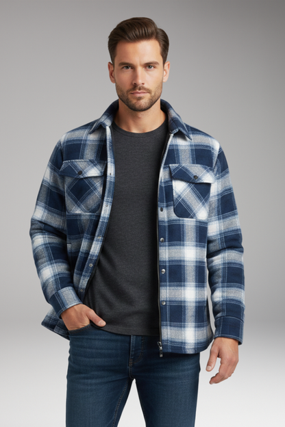 Men's Quilted Jacket Button Closure