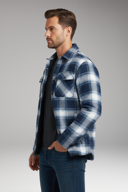 Men's Quilted Jacket Button Closure