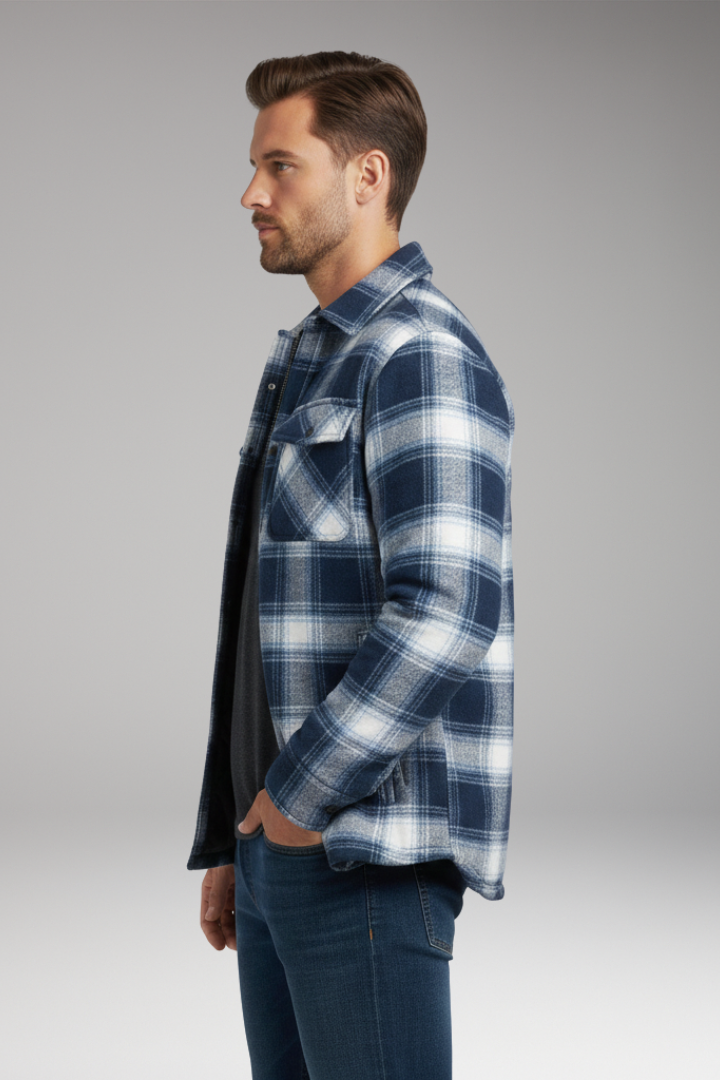 Men's Quilted Jacket Button Closure