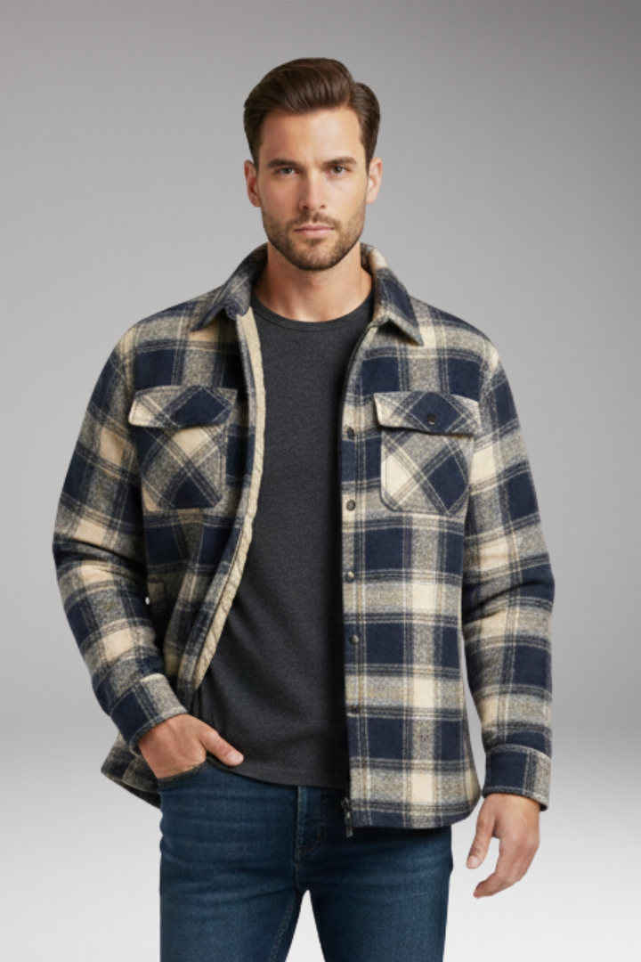 Men's Quilted Jacket Button Closure