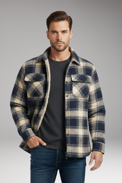 Men's Quilted Jacket Button Closure