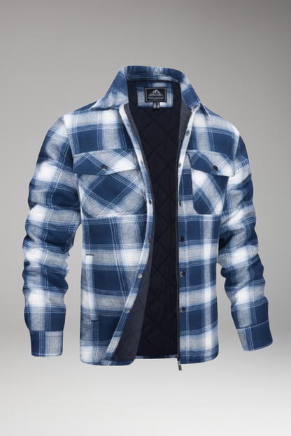Men's Quilted Jacket Button Closure - VibreMode