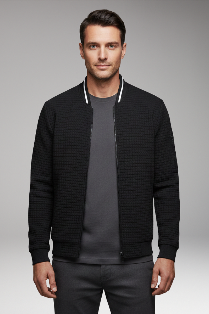 Men's Long Sleeve Jacket Front Zip Closure