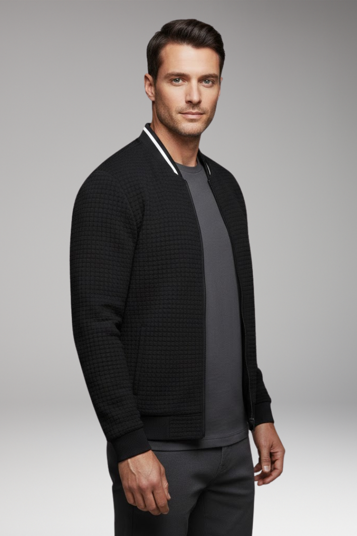 Men's Long Sleeve Jacket Front Zip Closure