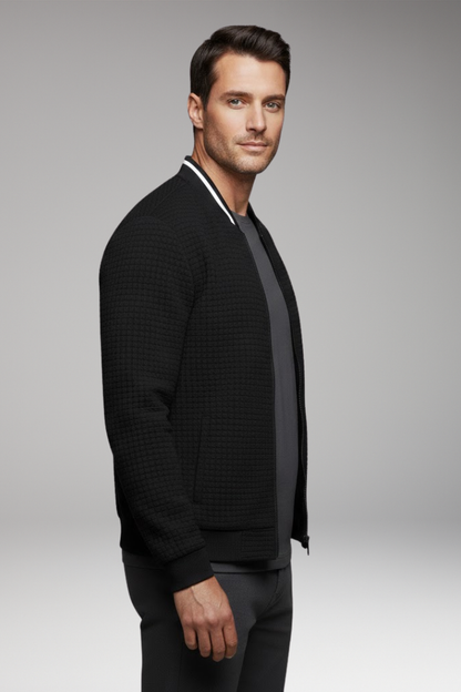 Men's Long Sleeve Jacket Front Zip Closure