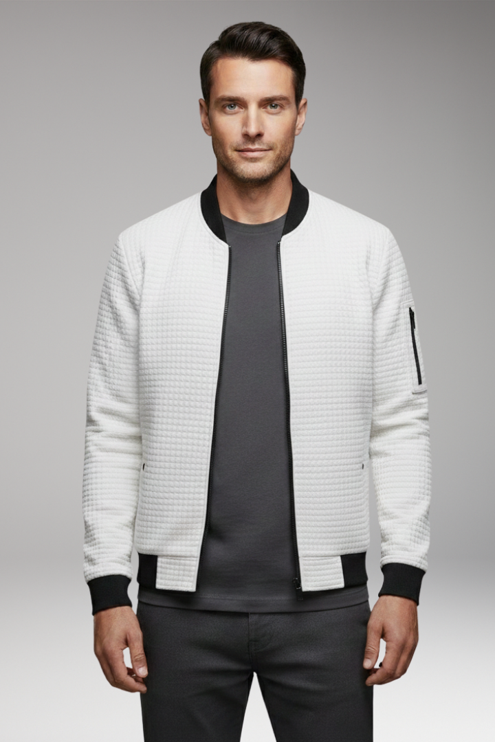 Men's Long Sleeve Jacket Front Zip Closure