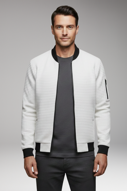 Men's Long Sleeve Jacket Front Zip Closure