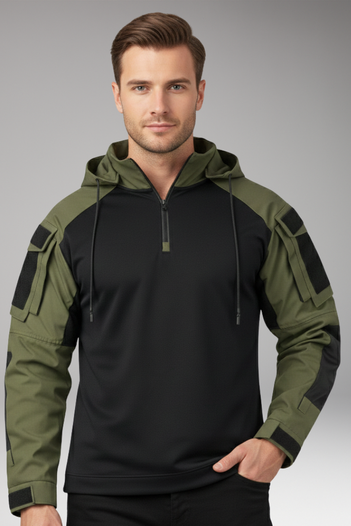 Men's Hooded Jacket with Sleeve Pockets
