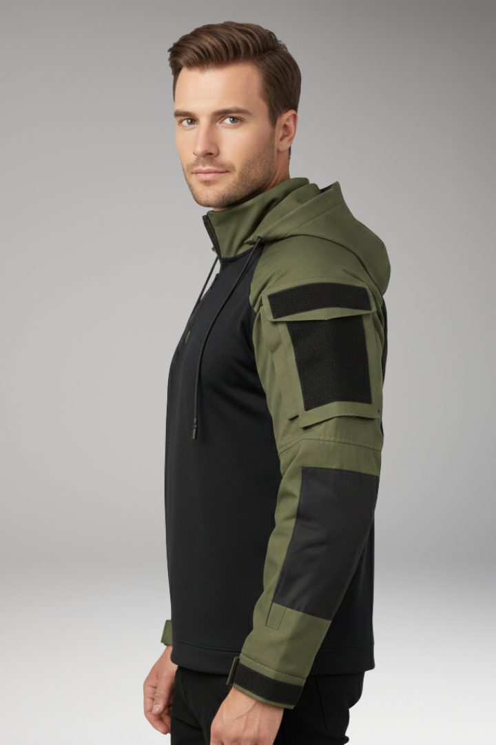 Men's Hooded Jacket with Sleeve Pockets
