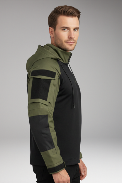 Men's Hooded Jacket with Sleeve Pockets