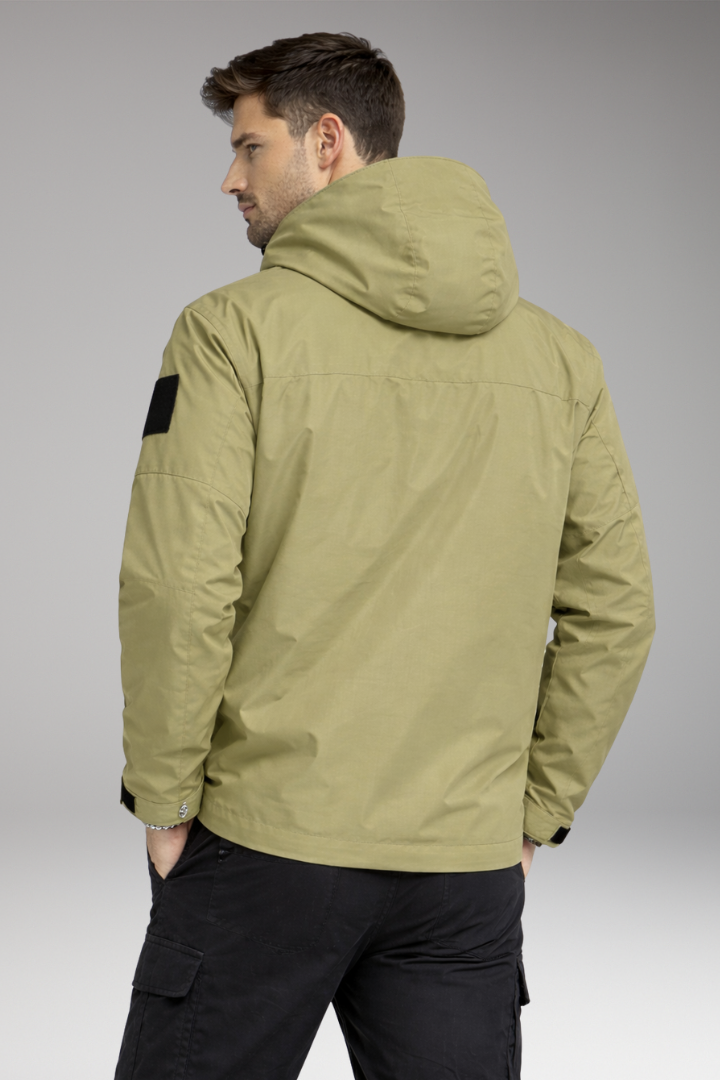 Men's Hooded Jacket Zippered Pockets