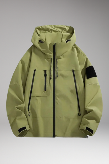 Men's Hooded Jacket Zippered Pockets - VibreMode