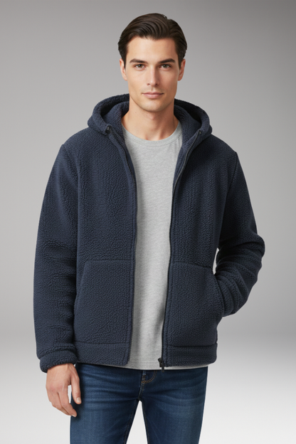 Men's Hooded Jacket Zipper Closure