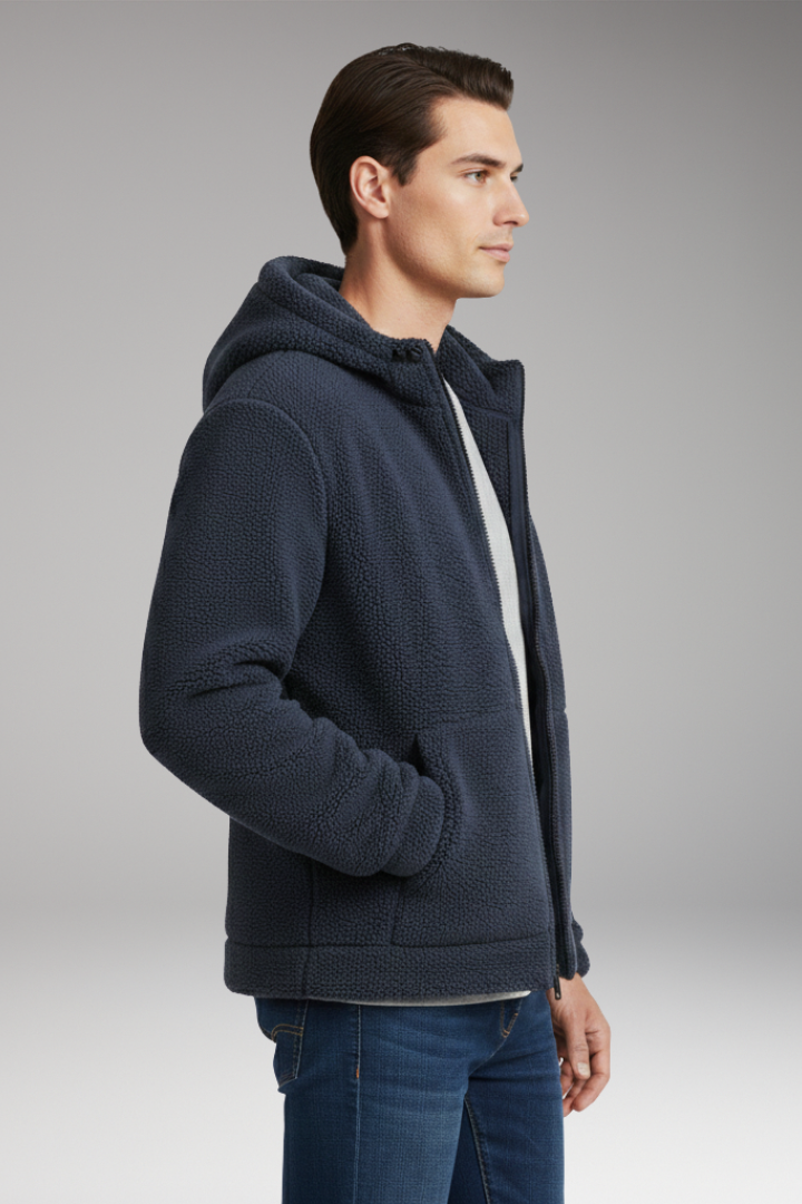 Men's Hooded Jacket Zipper Closure