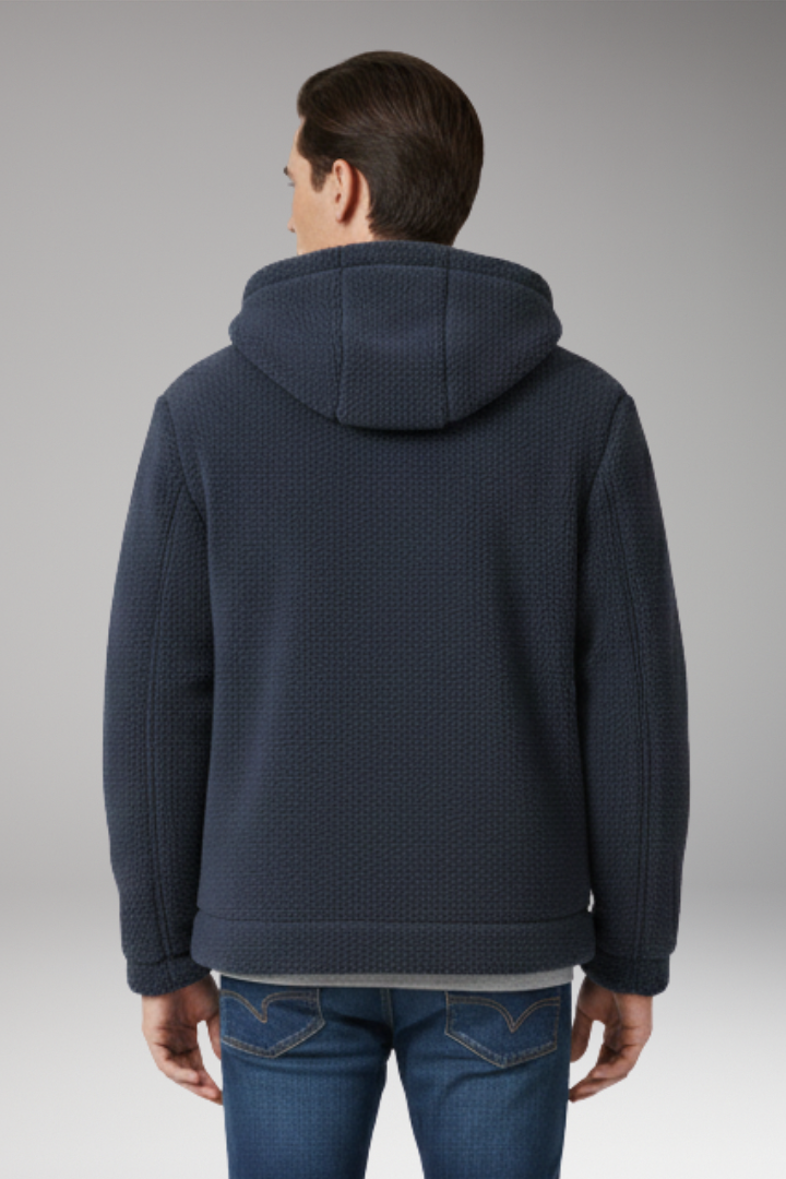 Men's Hooded Jacket Zipper Closure