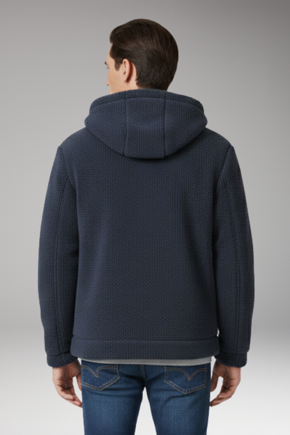 Men's Hooded Jacket Zipper Closure
