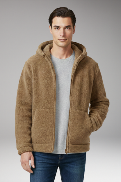 Men's Hooded Jacket Zipper Closure