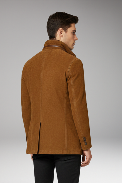 Men's Blazer Jacket Notched Collar Button Closure