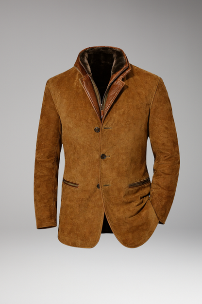 Men's Blazer Jacket Notched Collar Button Closure - VibreMode