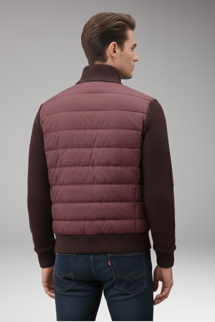 Men's Quilted Jacket Knitted Sleeves