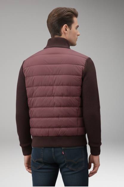 Men's Quilted Jacket Knitted Sleeves