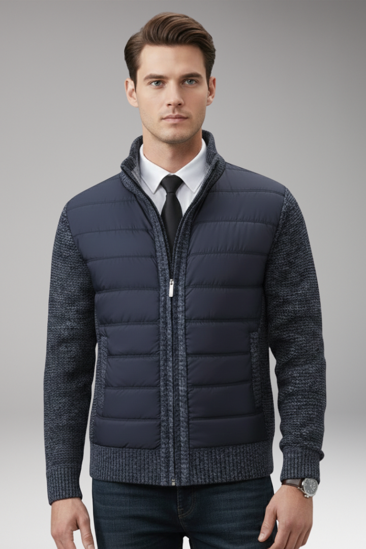 Men's Quilted Jacket Knitted Sleeves
