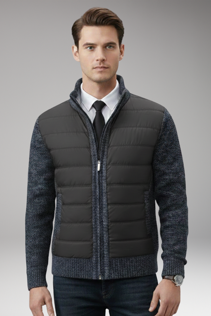 Men's Quilted Jacket Knitted Sleeves