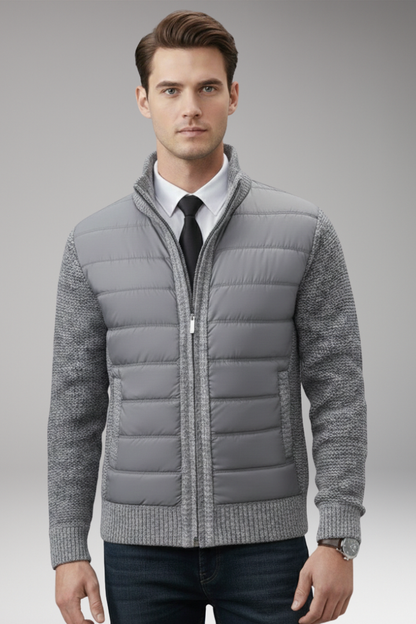Men's Quilted Jacket Knitted Sleeves