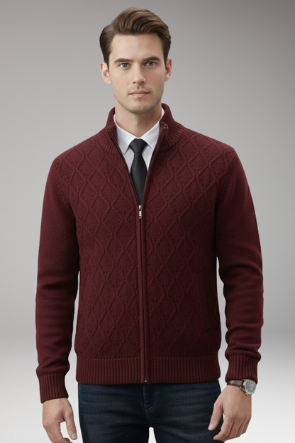 Men's Quilted Jacket Knitted Sleeves