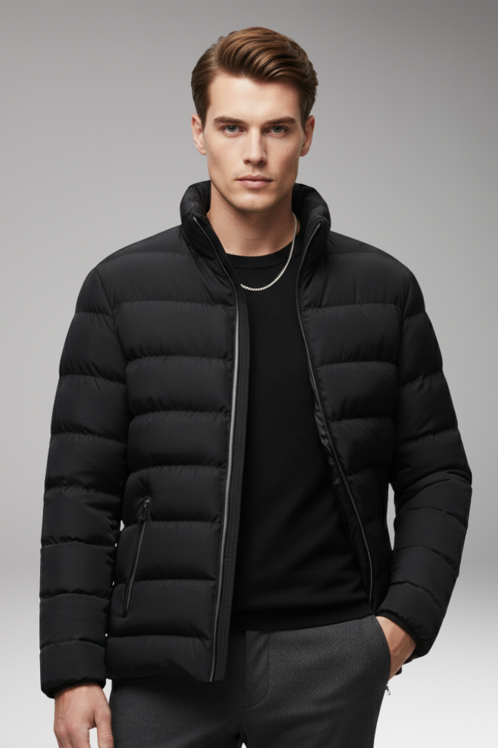 Men's Quilted Jacket Zip Pockets