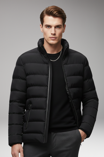 Men's Quilted Jacket Zip Pockets