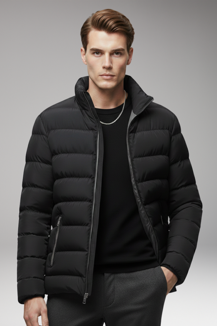 Men's Quilted Jacket Zip Pockets