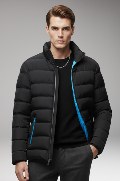 Men's Quilted Jacket Zip Pockets