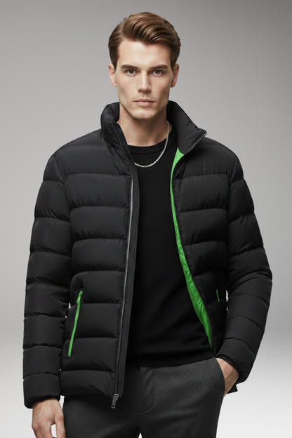 Men's Quilted Jacket Zip Pockets