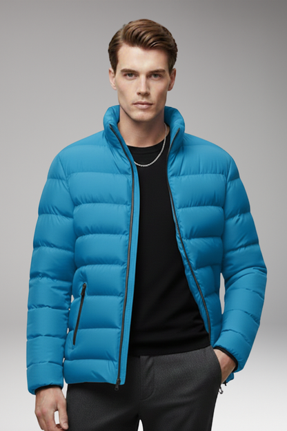 Men's Quilted Jacket Zip Pockets