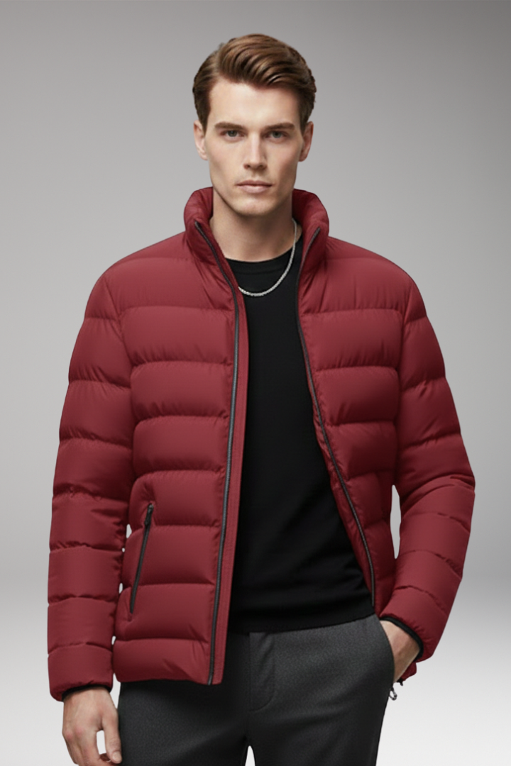 Men's Quilted Jacket Zip Pockets