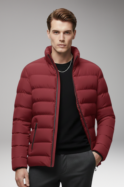 Men's Quilted Jacket Zip Pockets