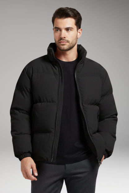 Men's Quilted Jacket Zipper Closure