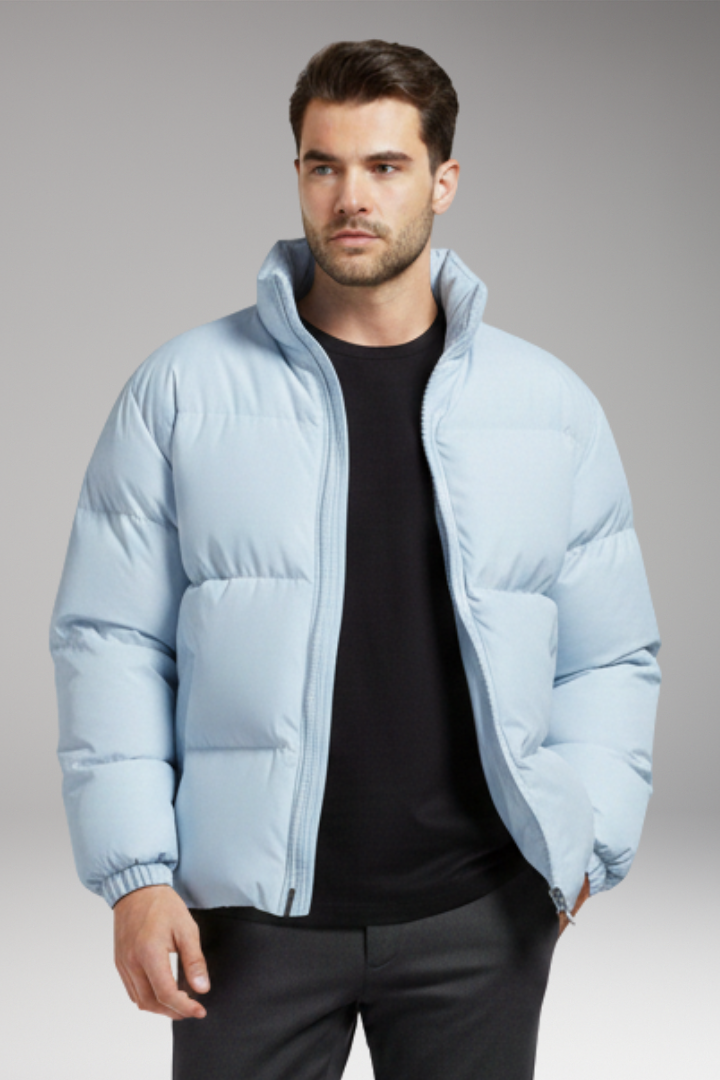 Men's Quilted Jacket Zipper Closure