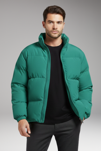 Men's Quilted Jacket Zipper Closure